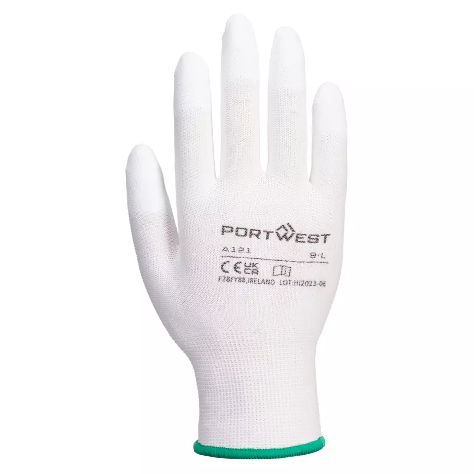 Portwest A121WHR, PU Fingertip Glove, White, image 2, gallery thumbnail