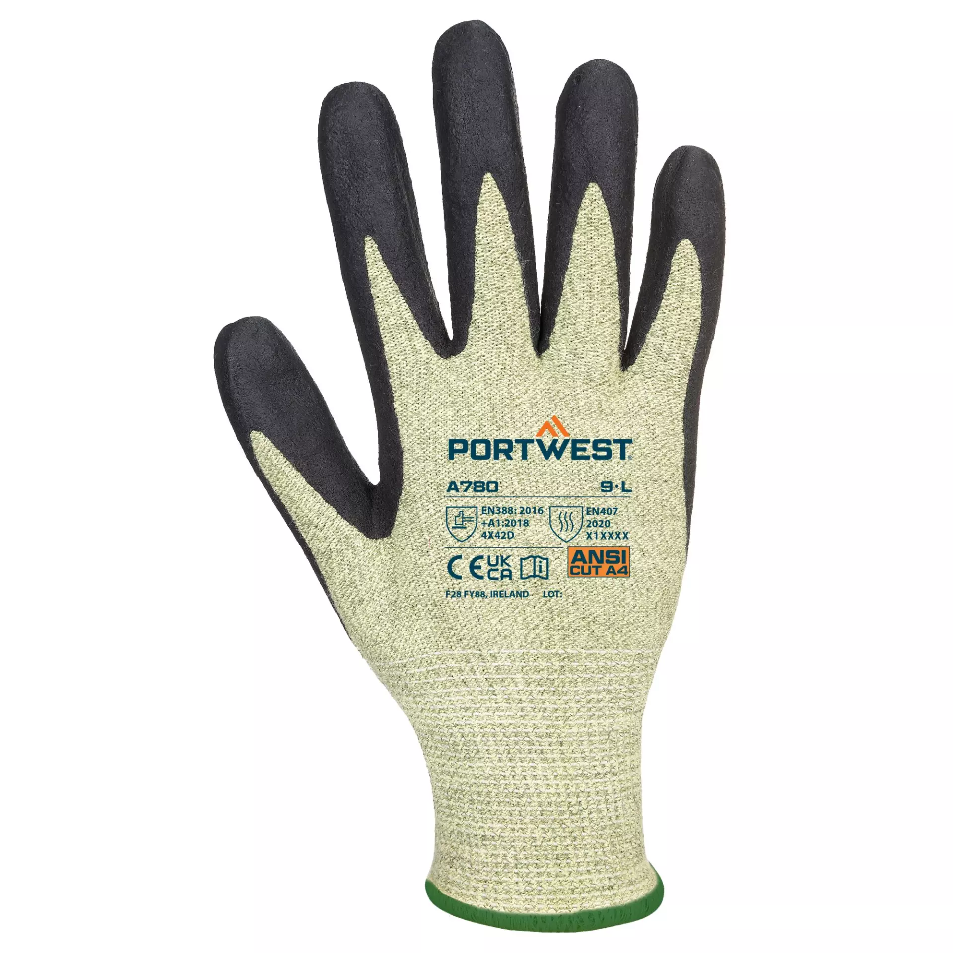 Portwest A780E8R, Arc Grip Glove, Green/Black