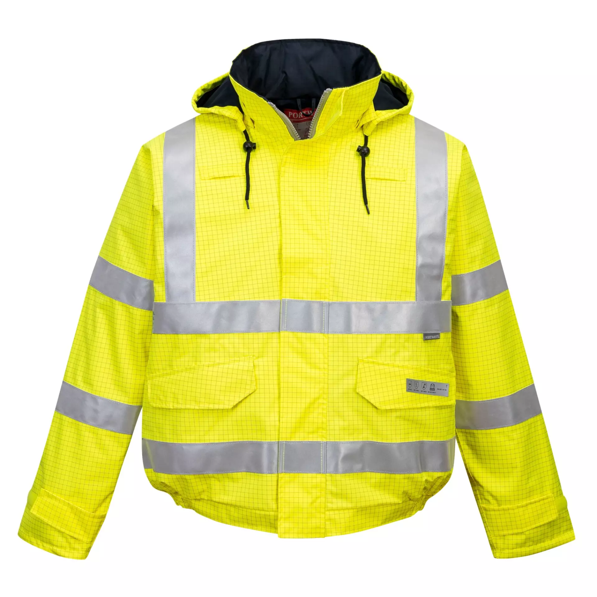 Portwest S773YER, Bizflame Rain Hi-Vis Antistatic FR Bomber Jacket, Yellow, image 2