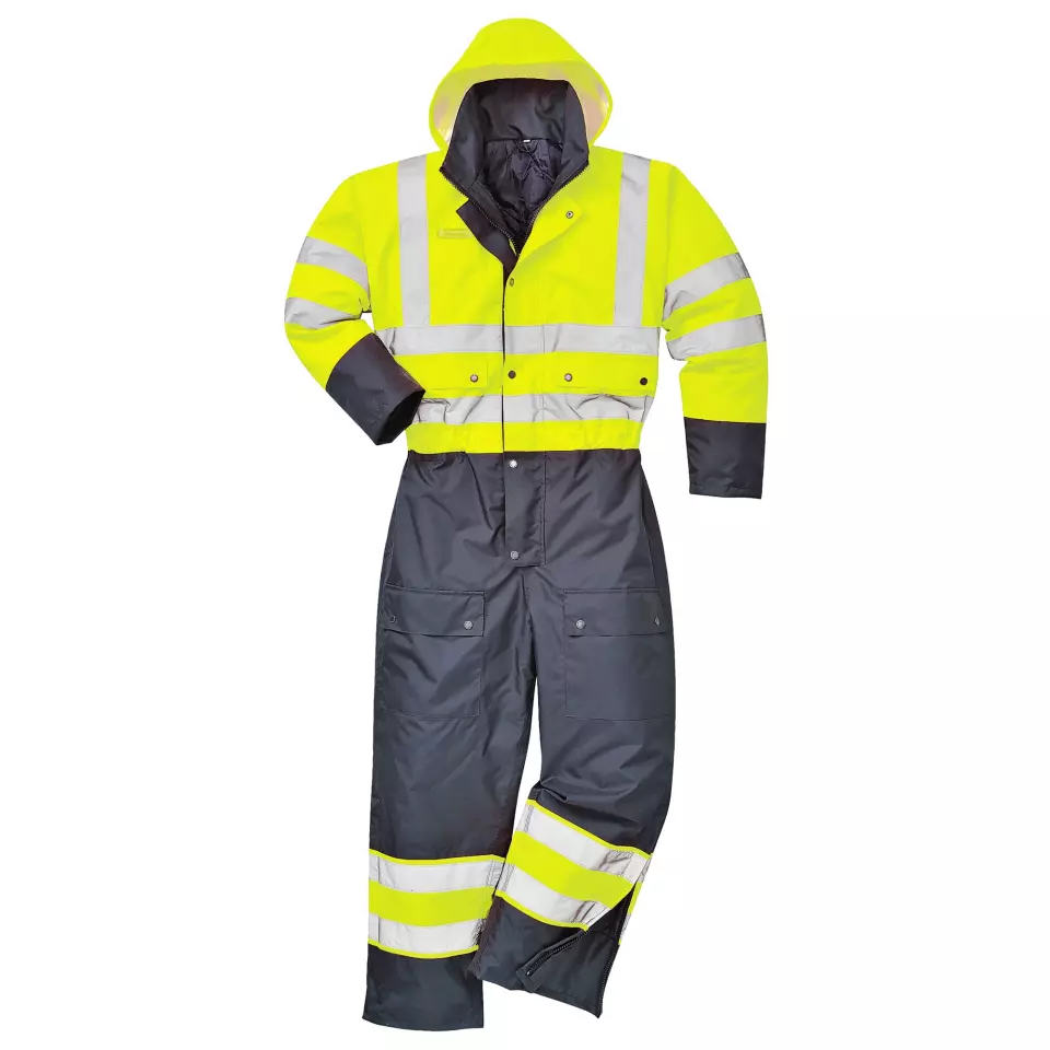 Portwest S485YBR, Hi-Vis Contrast Winter Coverall, Yellow/Black, image 3, gallery thumbnail