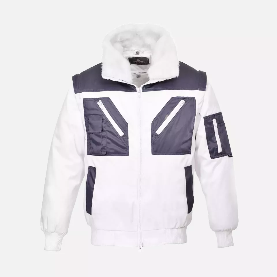 Portwest PJ20WHR, Two Tone Pilot Jacket, White, image 1, gallery thumbnail