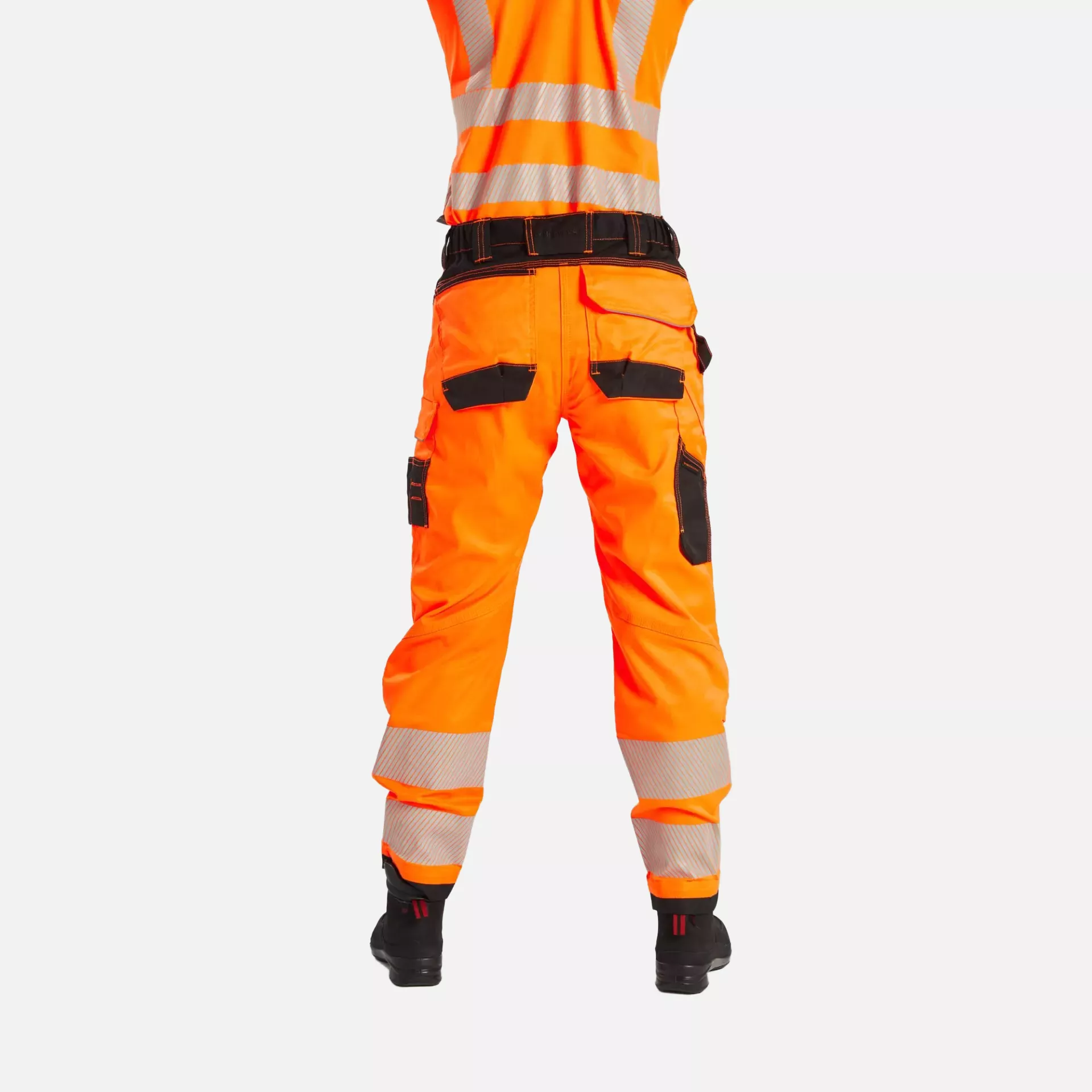 Portwest PW385OBR, PW3 Hi-Vis Women's Stretch Work Trousers, Orange/Black, image 3