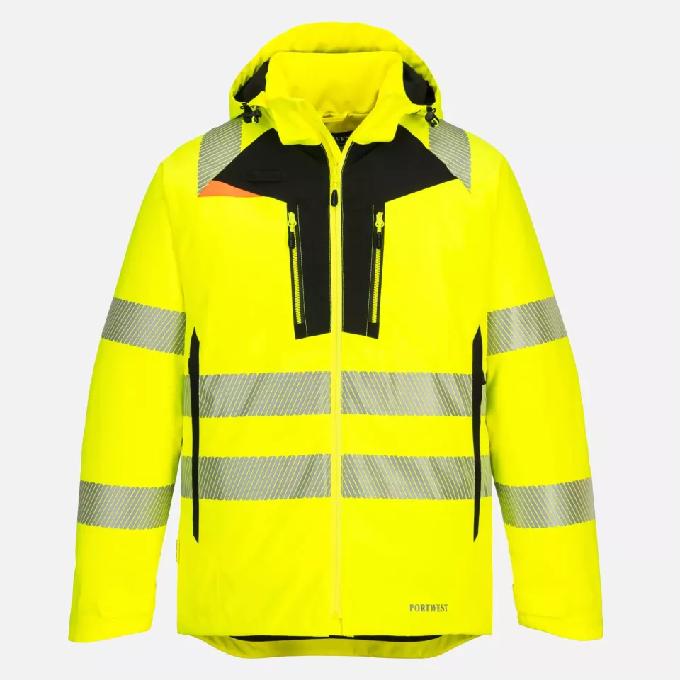 Portwest DX461YBR, DX4 Hi-Vis Winter Jacket, Yellow/Black, image 1, gallery thumbnail