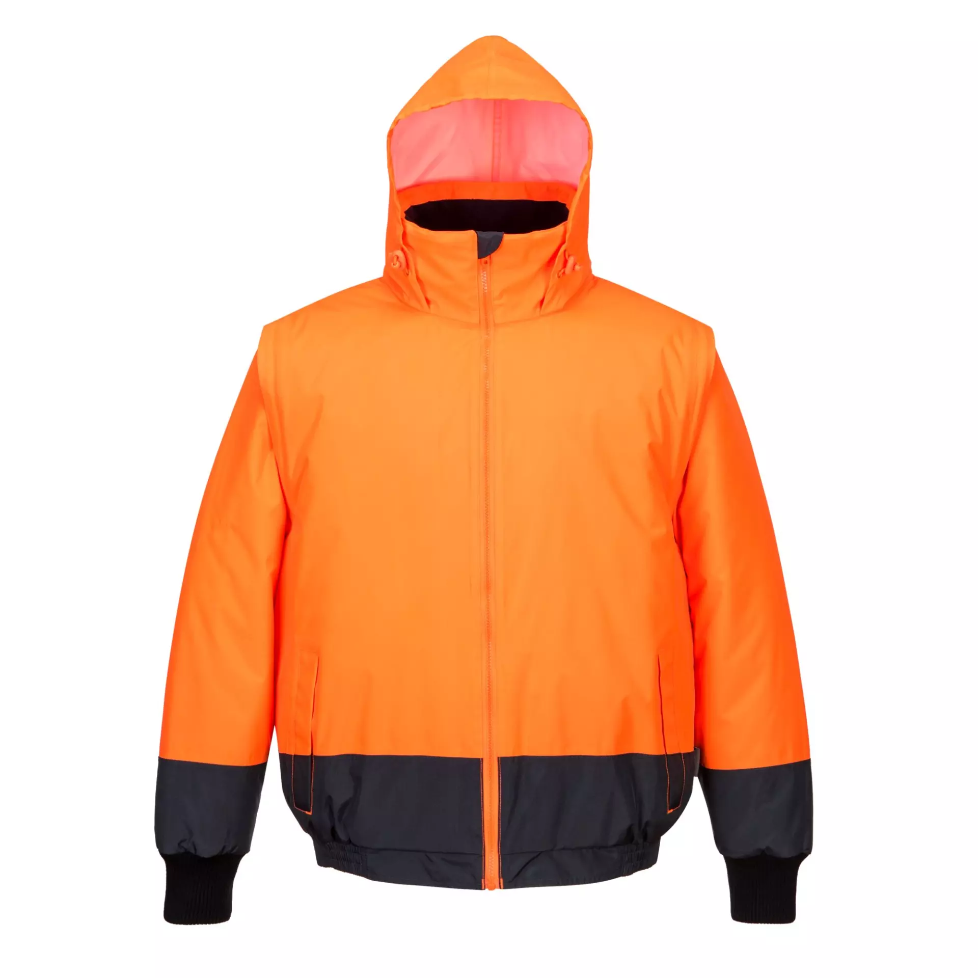Portwest C464ONR, Hi-Vis 2-in-1 Contrast Essential Lite Bomber Jacket, Orange/Navy, image 6
