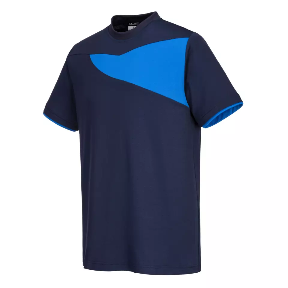 Portwest PW211NRR, PW2 Cotton Comfort T-Shirt S/S, Navy/Royal, image 4, gallery thumbnail