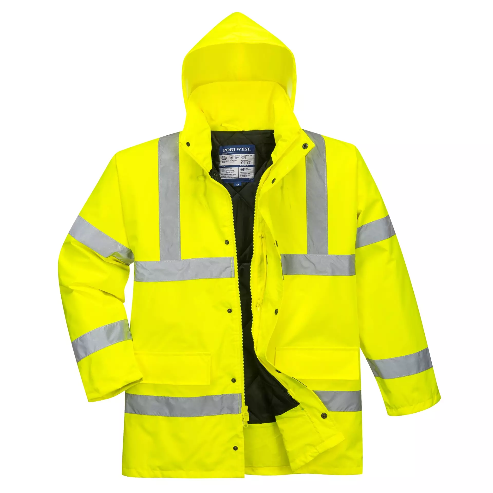 Portwest S460YER, Hi-Vis Winter Traffic Jacket, Yellow, image 2