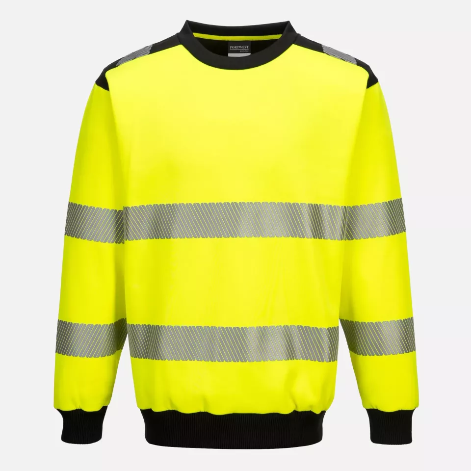 Portwest PW379YBR, PW3 Hi-Vis Sweatshirt, Yellow/Black, image 1, gallery thumbnail