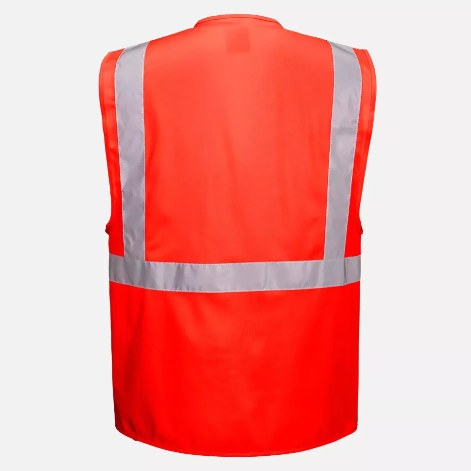 Portwest S476RER, Berlin Hi-Vis Executive Vest, Red, image 1, gallery thumbnail