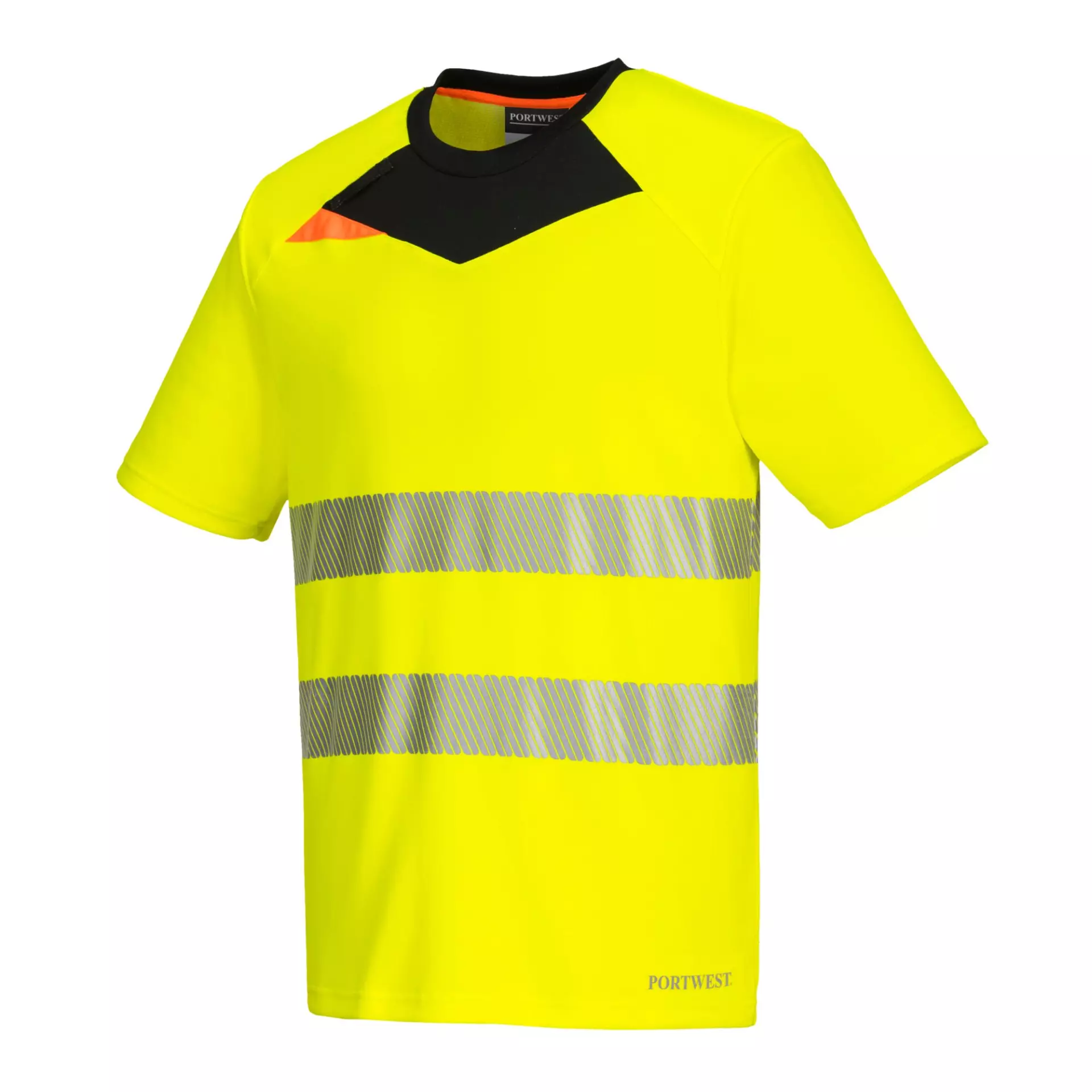 Portwest DX413YBR, DX4 Hi-Vis T-Shirt S/S, Yellow/Black, image 3