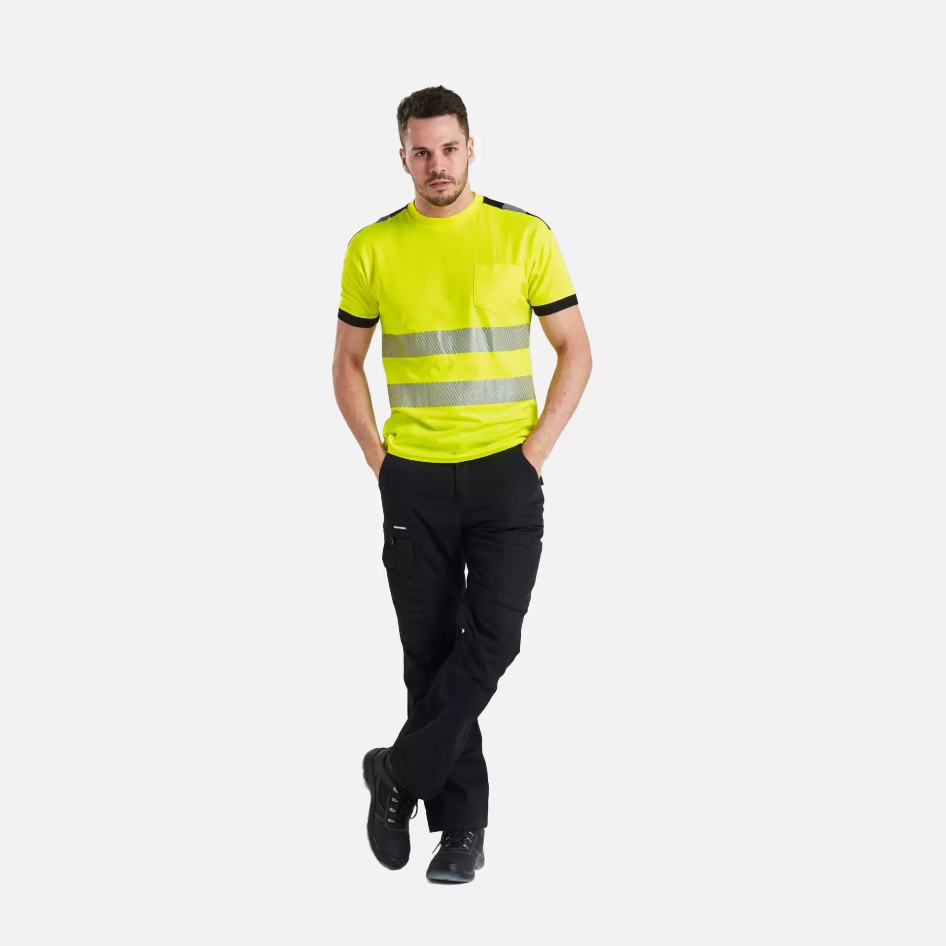Portwest T181YBR, PW3 Hi-Vis Cotton Comfort T-Shirt S/S, Yellow/Black, image 8