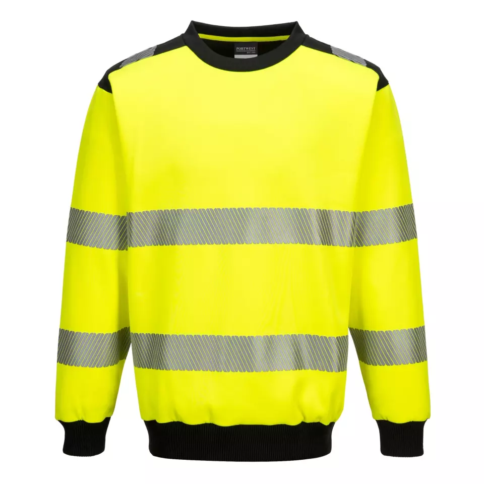 Portwest PW379YBR, PW3 Hi-Vis Sweatshirt, Yellow/Black, image 1, gallery thumbnail