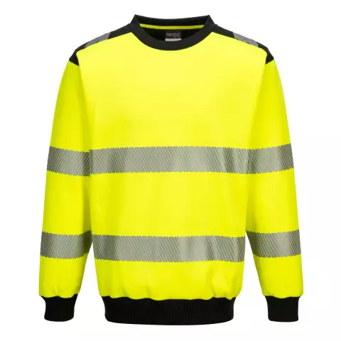 Portwest PW3 Hi-Vis Sweatshirt, Yellow/Black