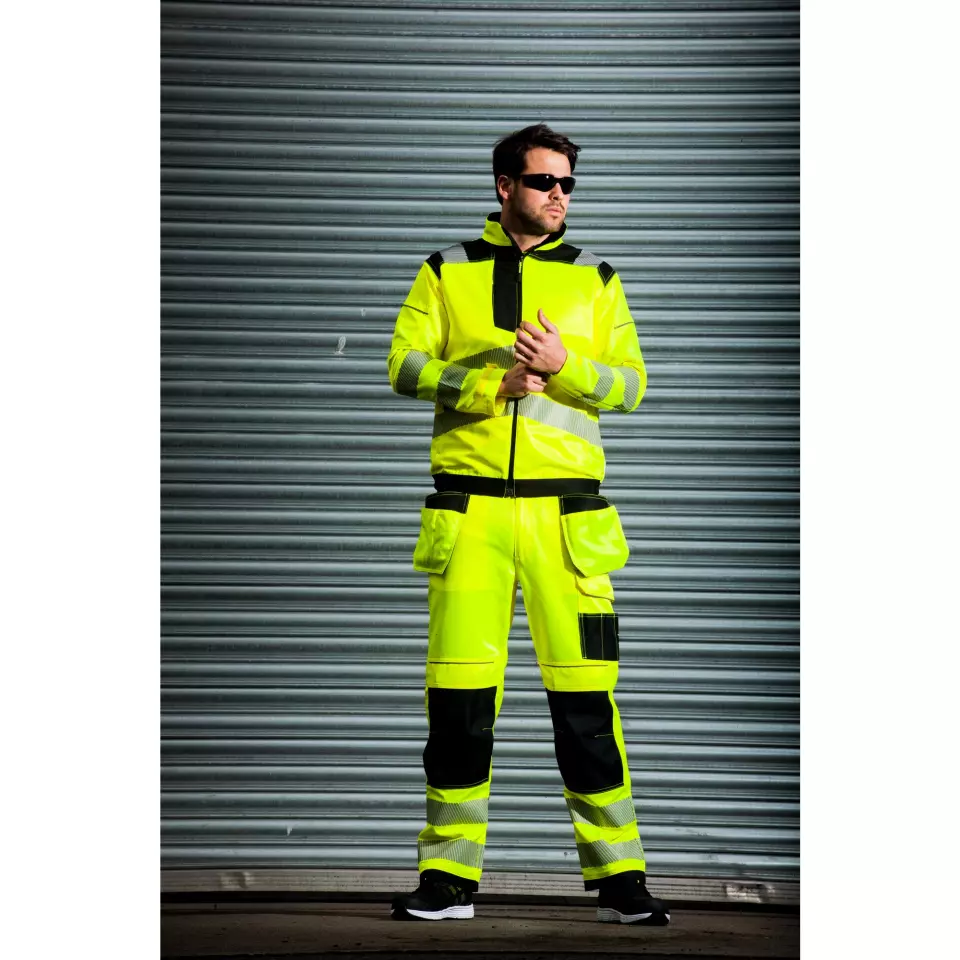Portwest T500OBR, PW3 Hi-Vis Work Jacket, Orange/Black, image 4, gallery thumbnail