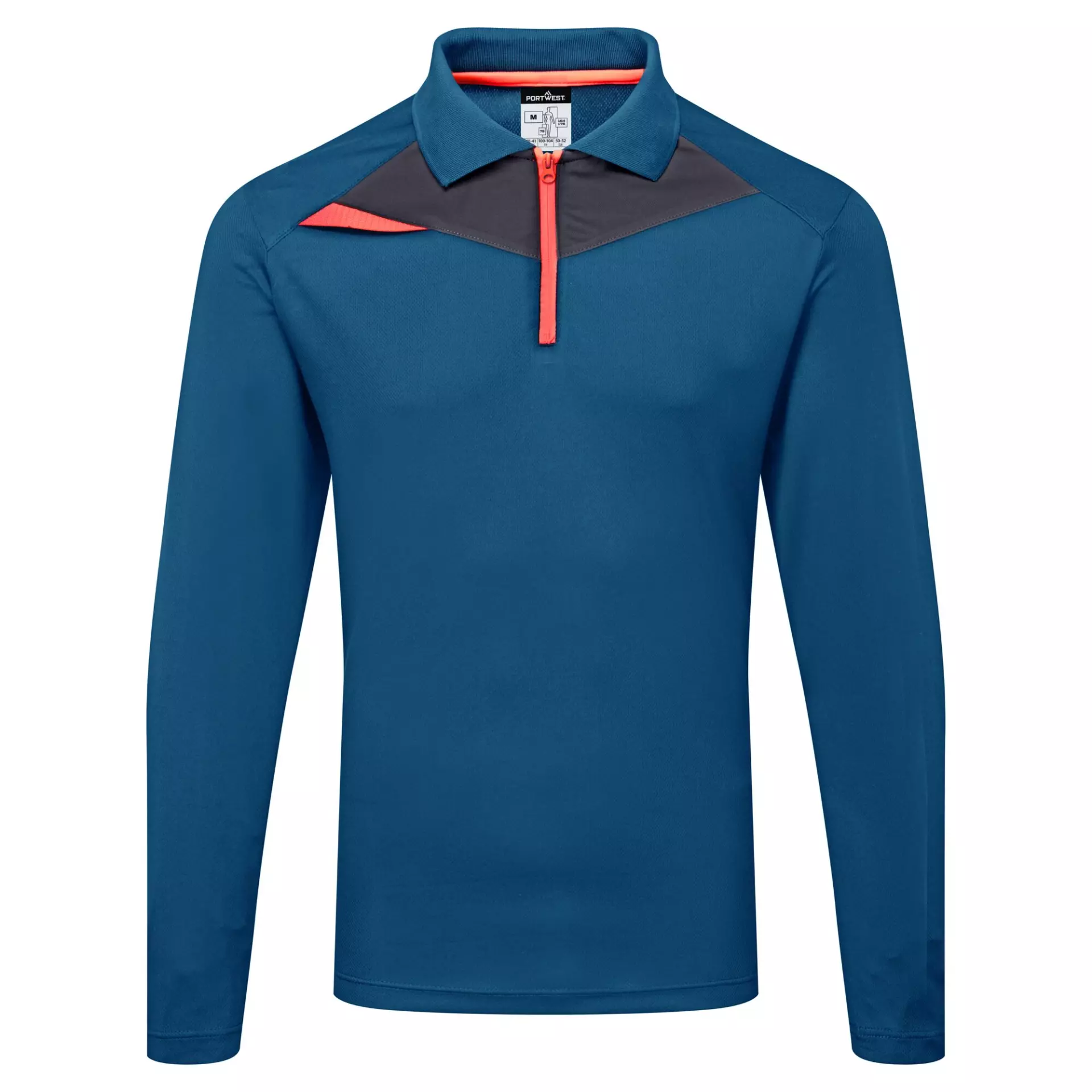Portwest DX414MBR, DX4 Polo Shirt L/S, Metro Blue, image 1