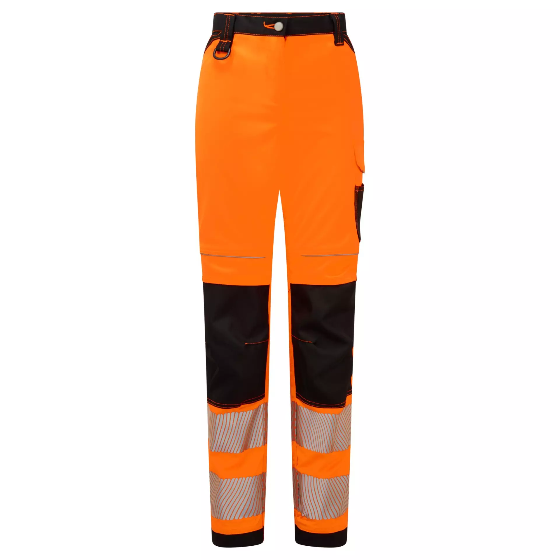 Portwest PW385OBR, PW3 Hi-Vis Women's Stretch Work Trousers, Orange/Black
