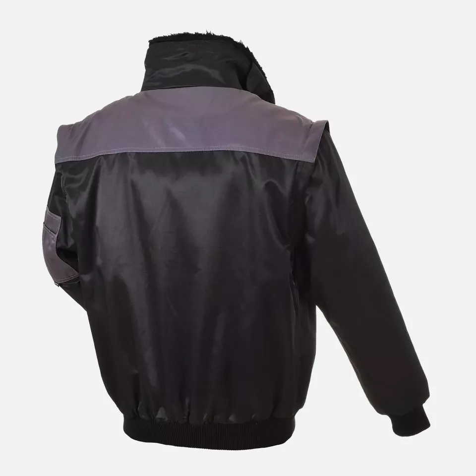 Portwest PJ20BYR, Two Tone Pilot Jacket, Black/Grey, image 2, gallery thumbnail