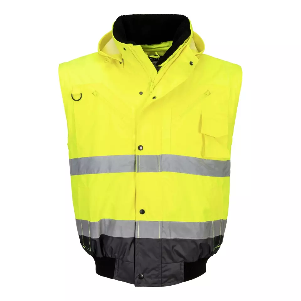 Portwest C465YGY, Hi-Vis 3-in-1 Contrast Bomber Jacket, Yellow/Grey, image 10, gallery thumbnail