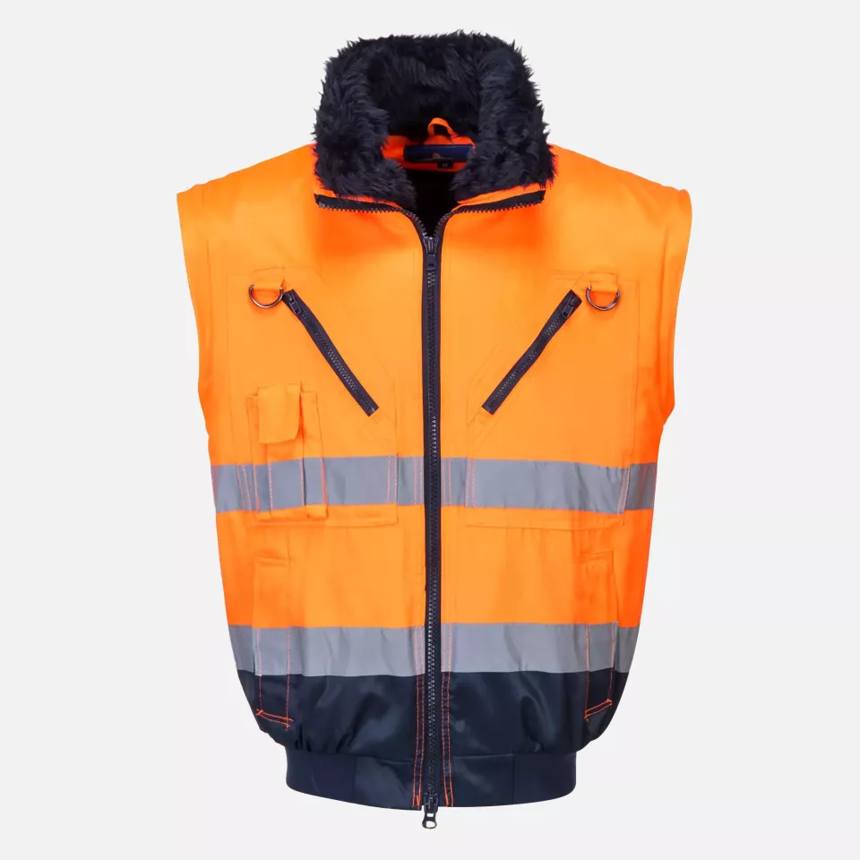 Portwest PJ50ONR, Hi-Vis 3-in-1 Contrast Pilot Jacket, Orange/Navy, image 4, gallery thumbnail
