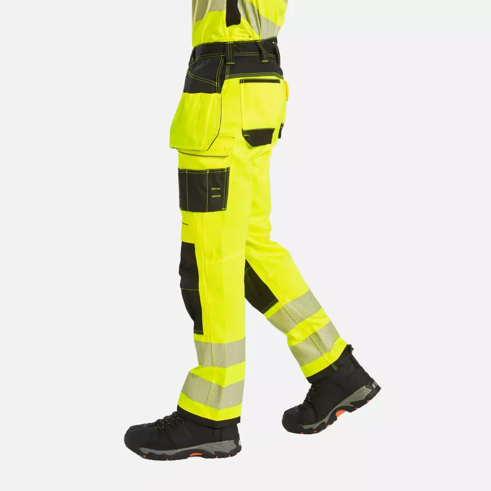 Portwest T501YBR, PW3 Hi-Vis Holster Pocket Work Trousers, Yellow/Black, image 7, gallery thumbnail