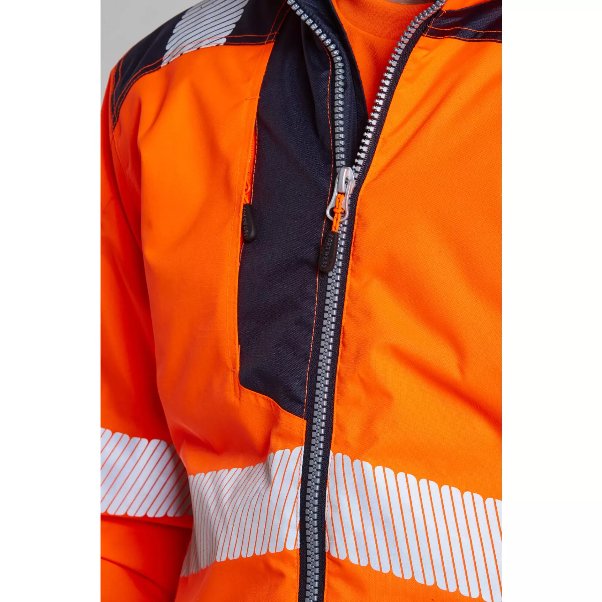 Portwest T500OBR, PW3 Hi-Vis Work Jacket, Orange/Black, image 6