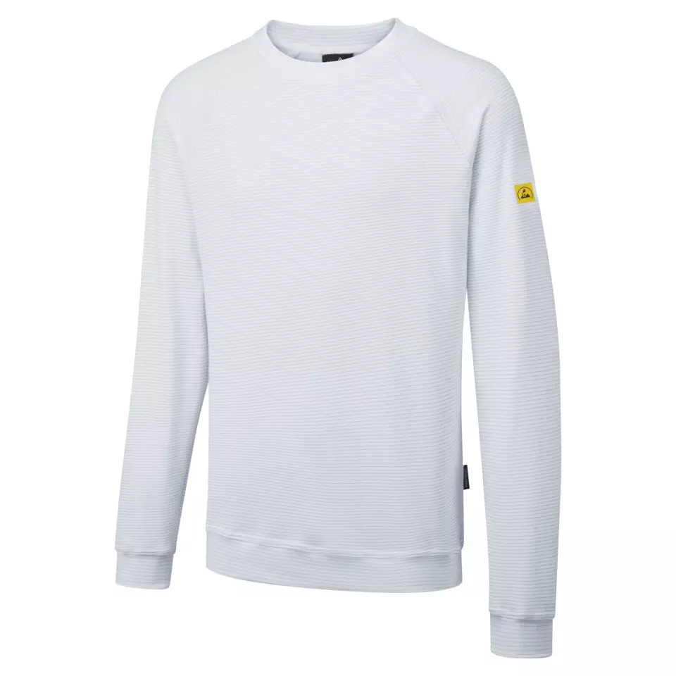 Portwest AS24WHR, Anti-Static ESD Sweatshirt, White, image 4, gallery thumbnail