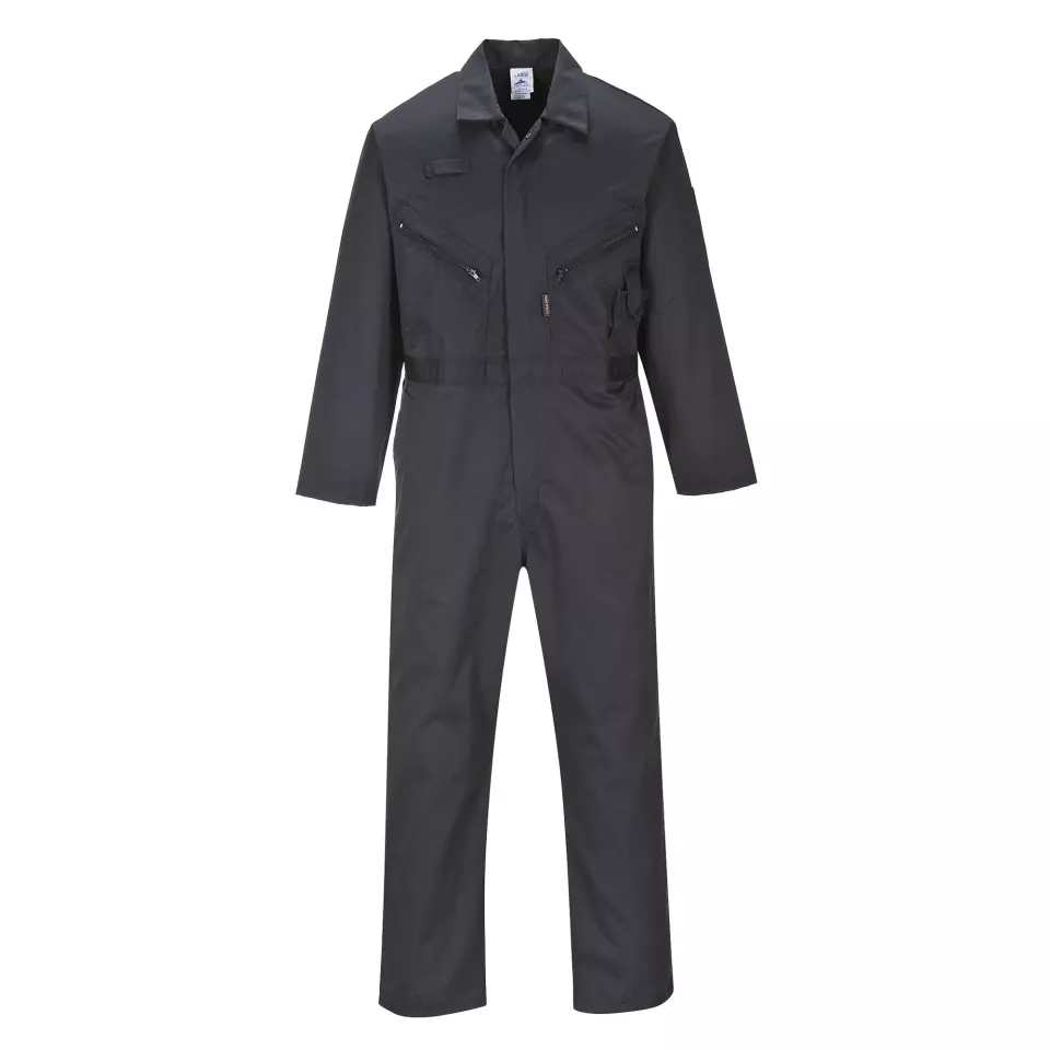 Portwest C813BKR, Liverpool Zip Coverall, Black, image 1, gallery thumbnail