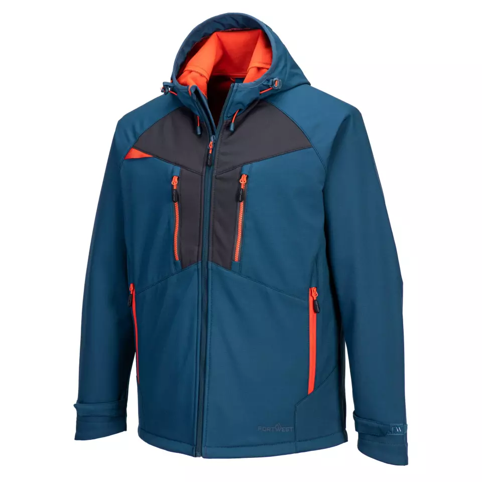 Portwest DX474MBR, DX4 Hooded Softshell (3L), Metro Blue, image 4, gallery thumbnail