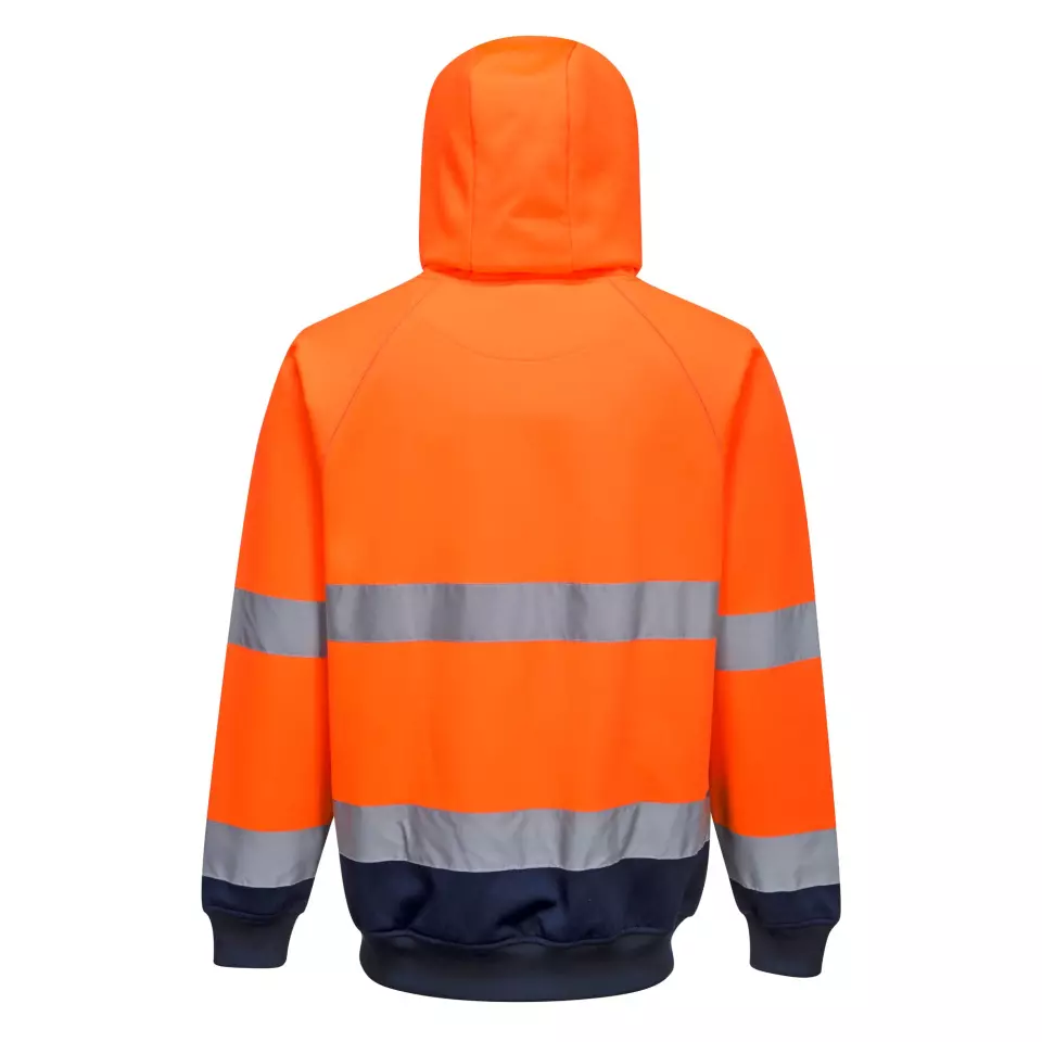 Portwest B316ONR, Hi-Vis Contrast Hoodie, Orange/Navy, image 2, gallery thumbnail