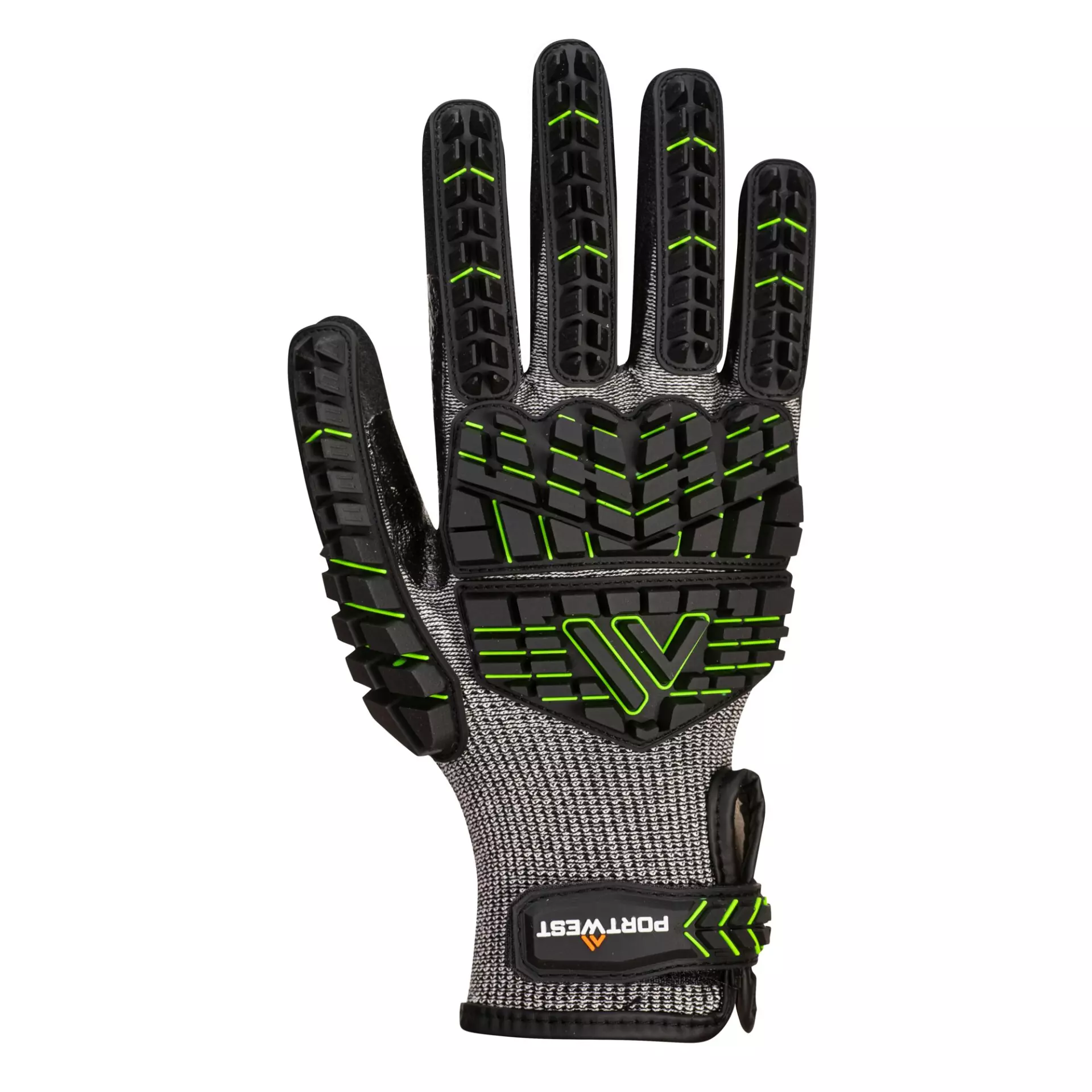 Portwest A755K3R, VHR15 Nitrile Foam Impact Glove, Black/Green, image 1