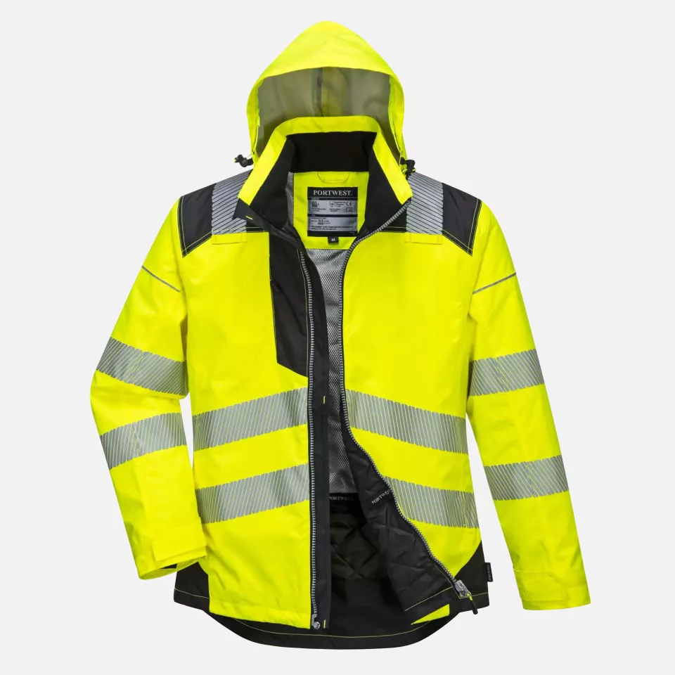 Portwest T400YBR, PW3 Hi-Vis Winterjacke, Gelb/Schwarz, image 3, gallery thumbnail