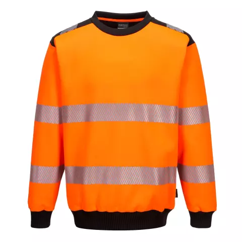 Portwest PW3 Hi-Vis Sweatshirt, Orange/Black