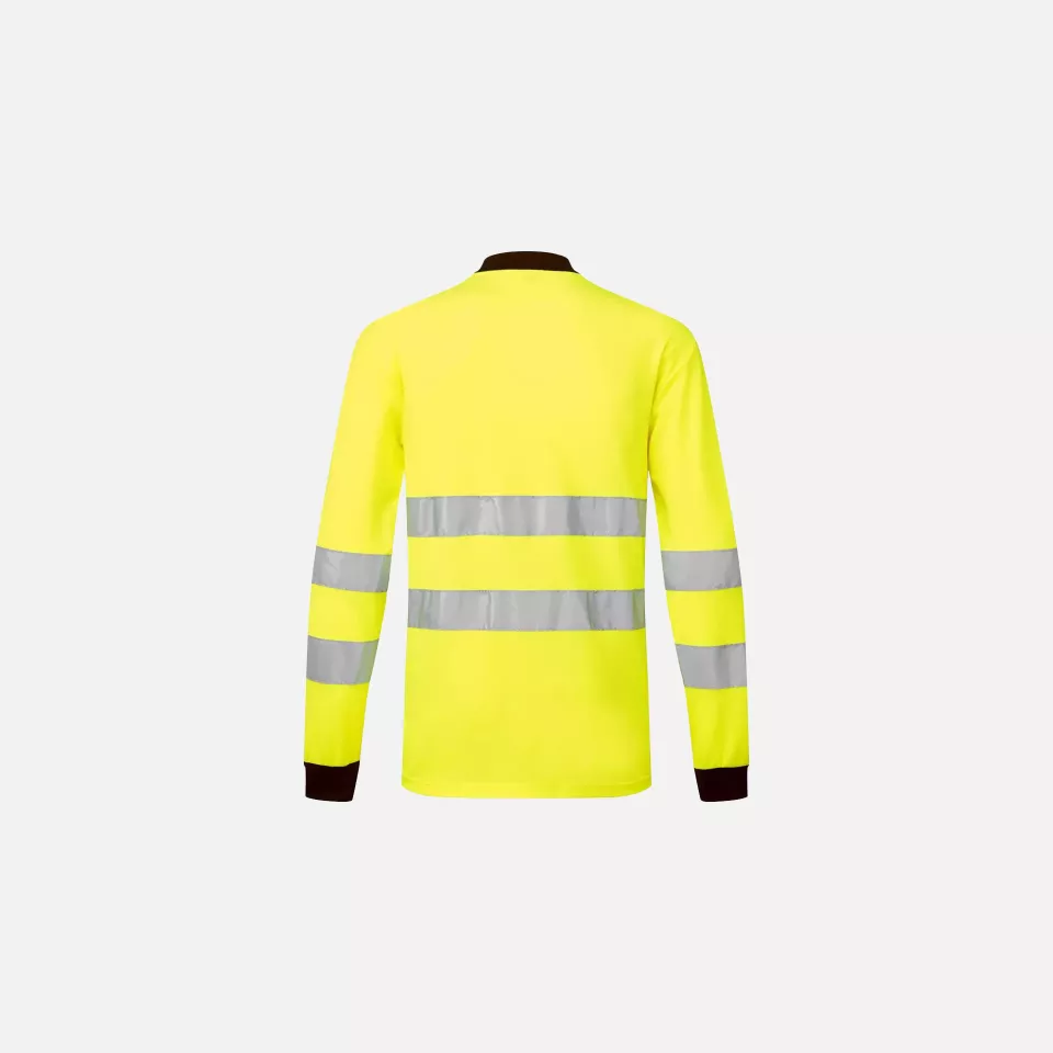 Portwest PW220YBR, PW2 Hi-Vis Polo Shirt L/S, Yellow/Black, image 2, gallery thumbnail