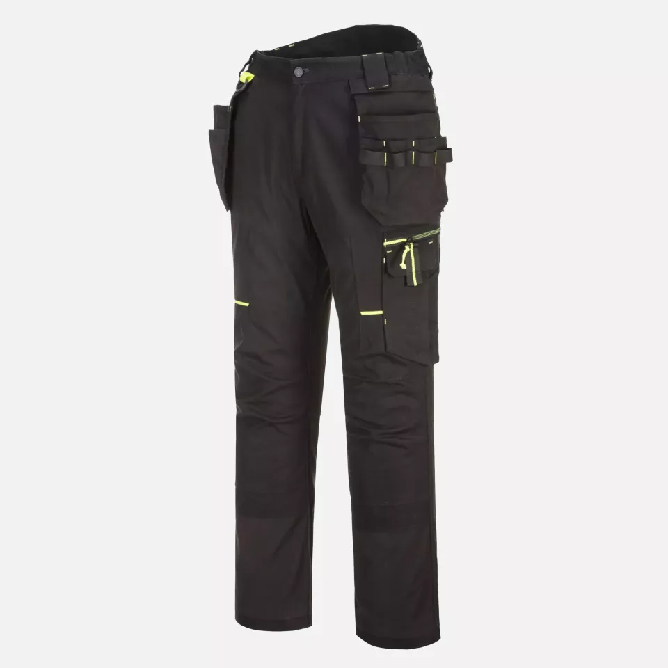 Portwest T706BKR, WX3 Eco Stretch Holster Trousers, Black, image 3, gallery thumbnail