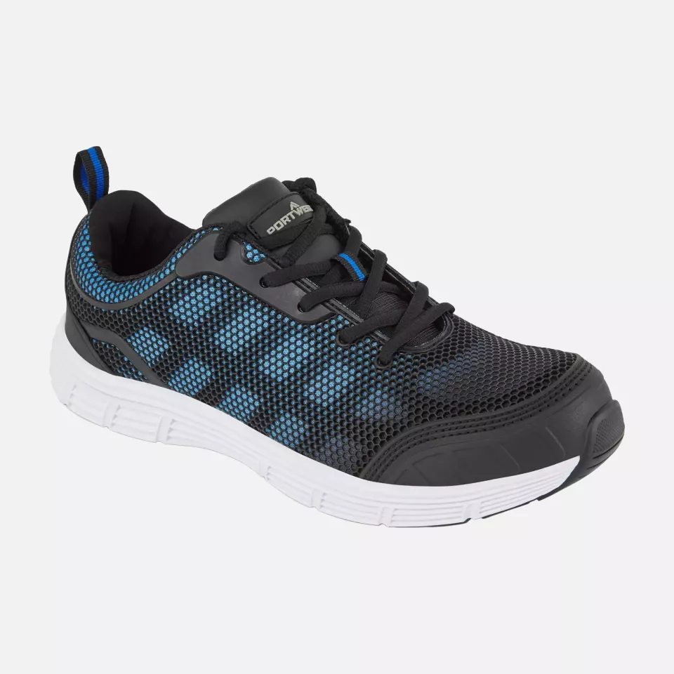 Portwest FT15BKB, Steel Textile Trainer S1P FO SR, Black/Blue, image 2, gallery thumbnail
