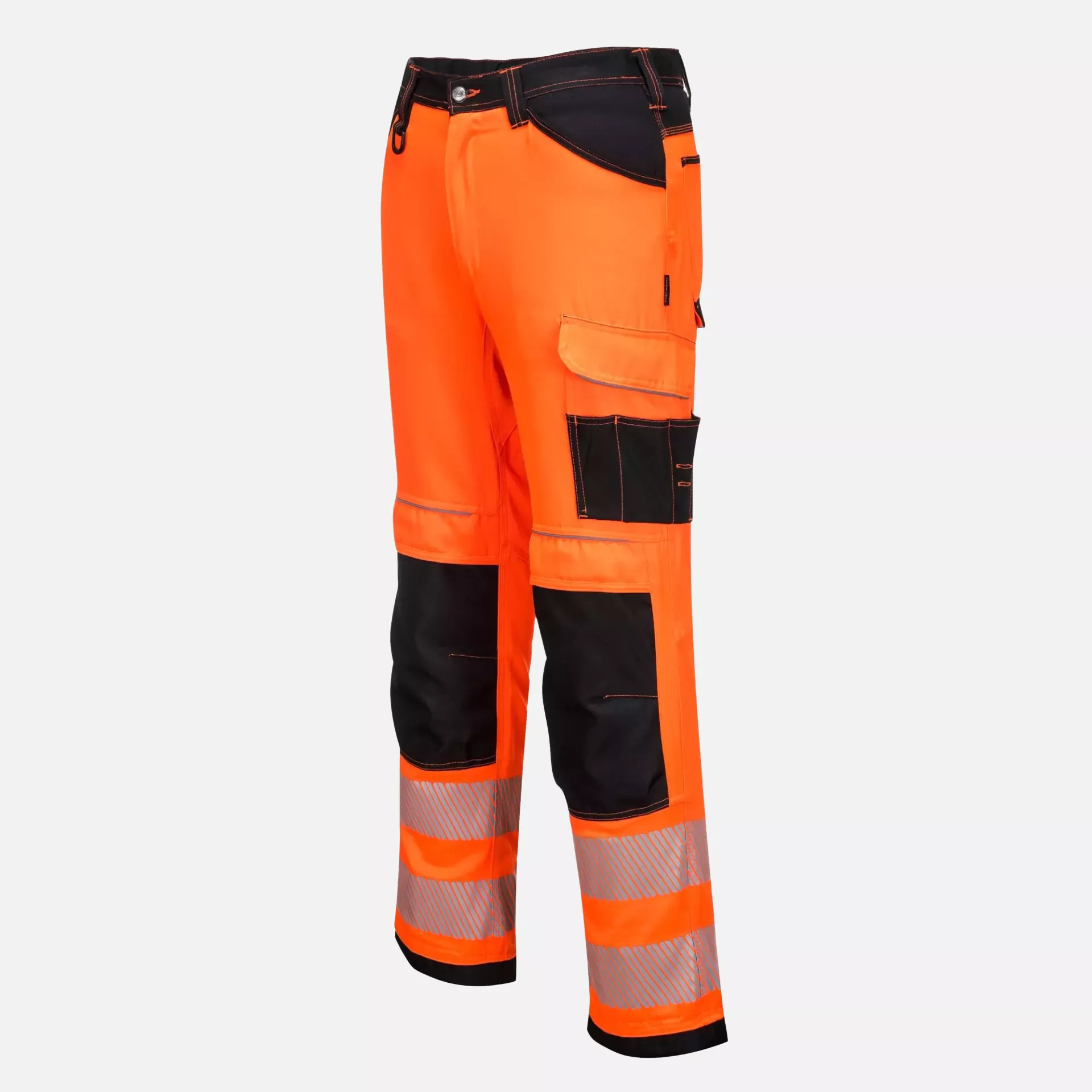 Portwest PW340OBR, PW3 Hi-Vis Work Trousers, Orange/Black, image 4