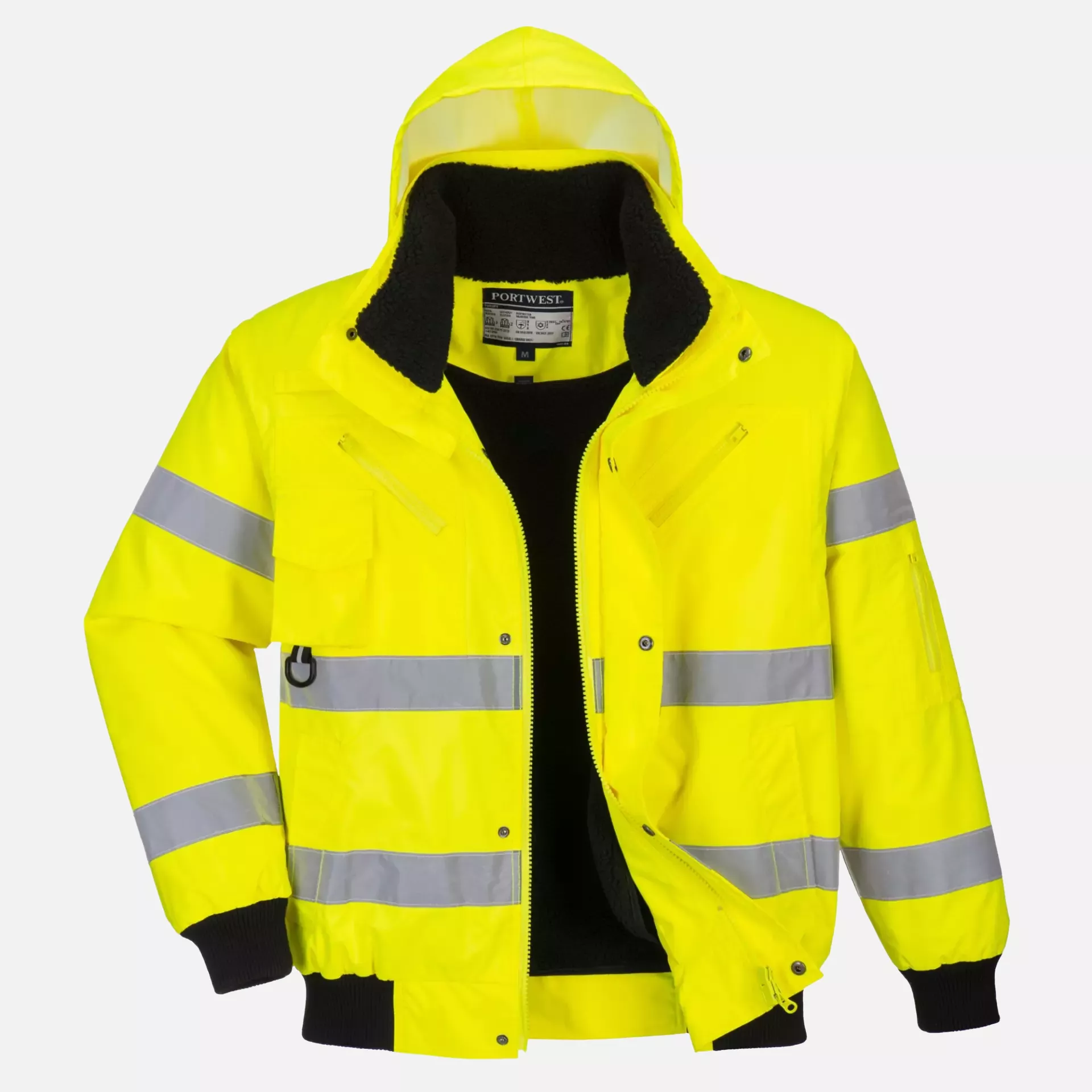 Portwest C467YER, Hi-Vis 3-in-1 Bomber Jacket, Yellow, image 1
