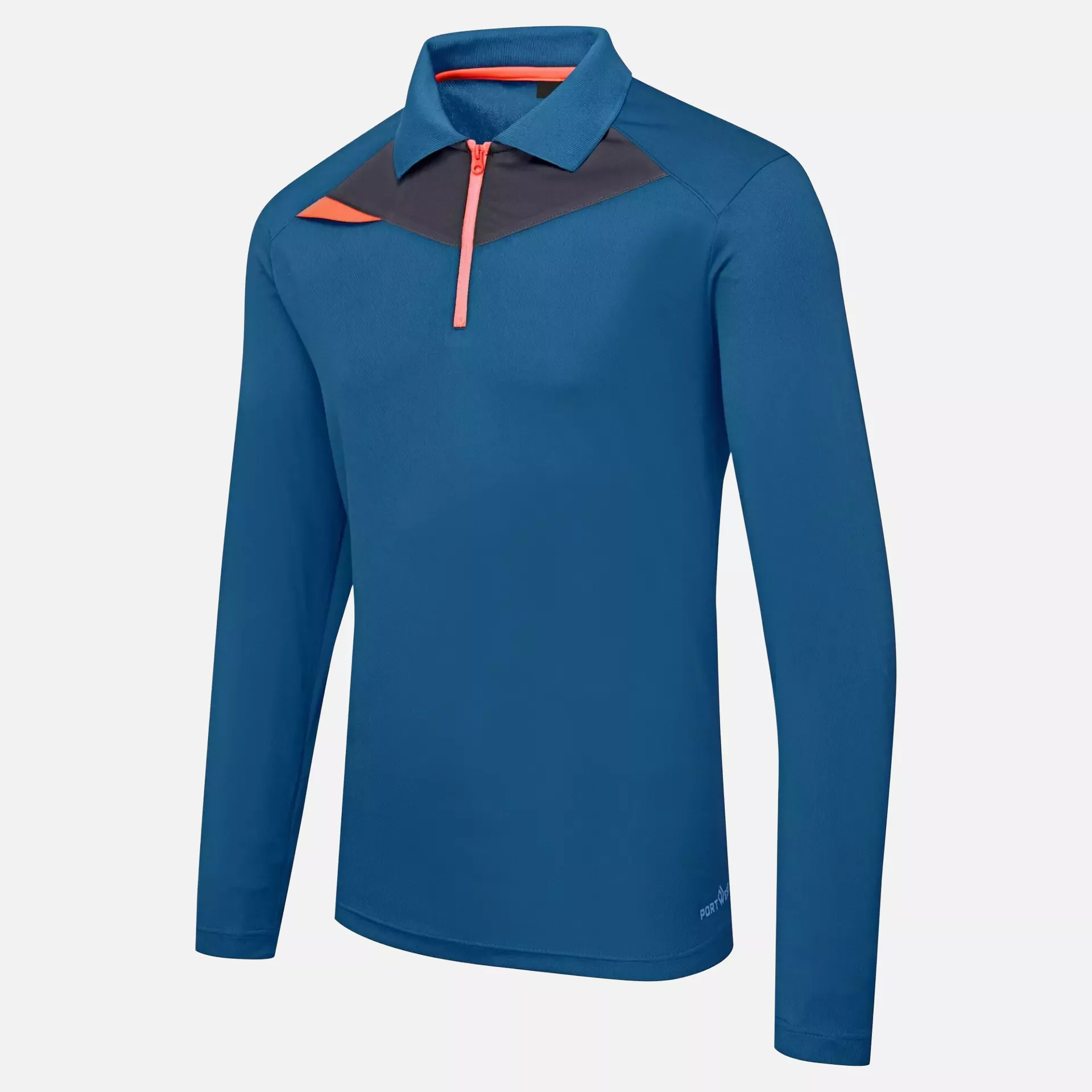Portwest DX414MBR, DX4 Polo Shirt L/S, Metro Blue, image 3