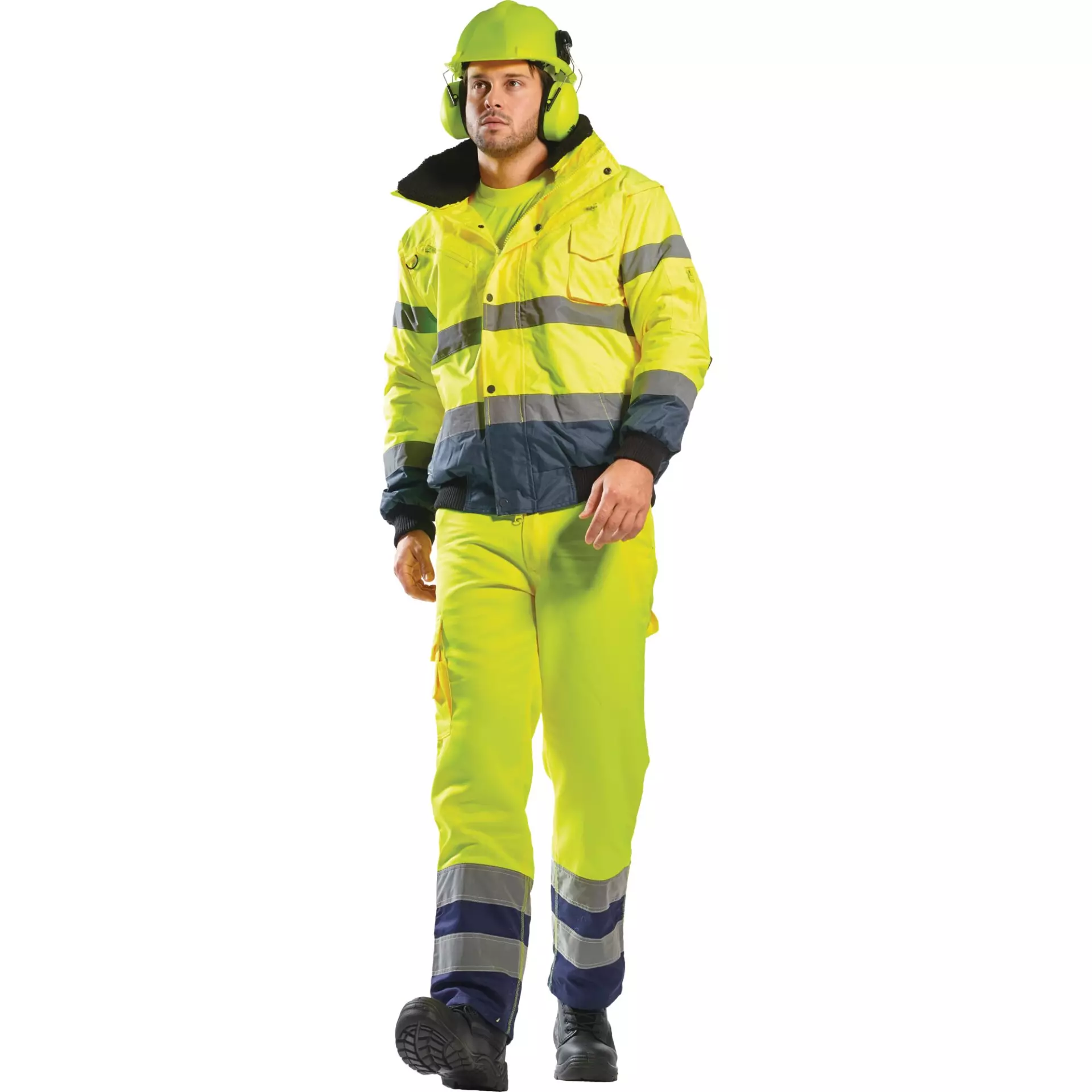 Portwest C465ONR, Hi-Vis 3-in-1 Contrast Bomber Jacket, Orange/Navy, image 3