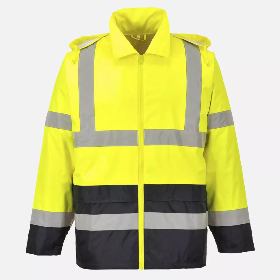 Portwest H443YBR, Hi-Vis Contrast Classic Rain Jacket, Yellow/Black, image 6, gallery thumbnail