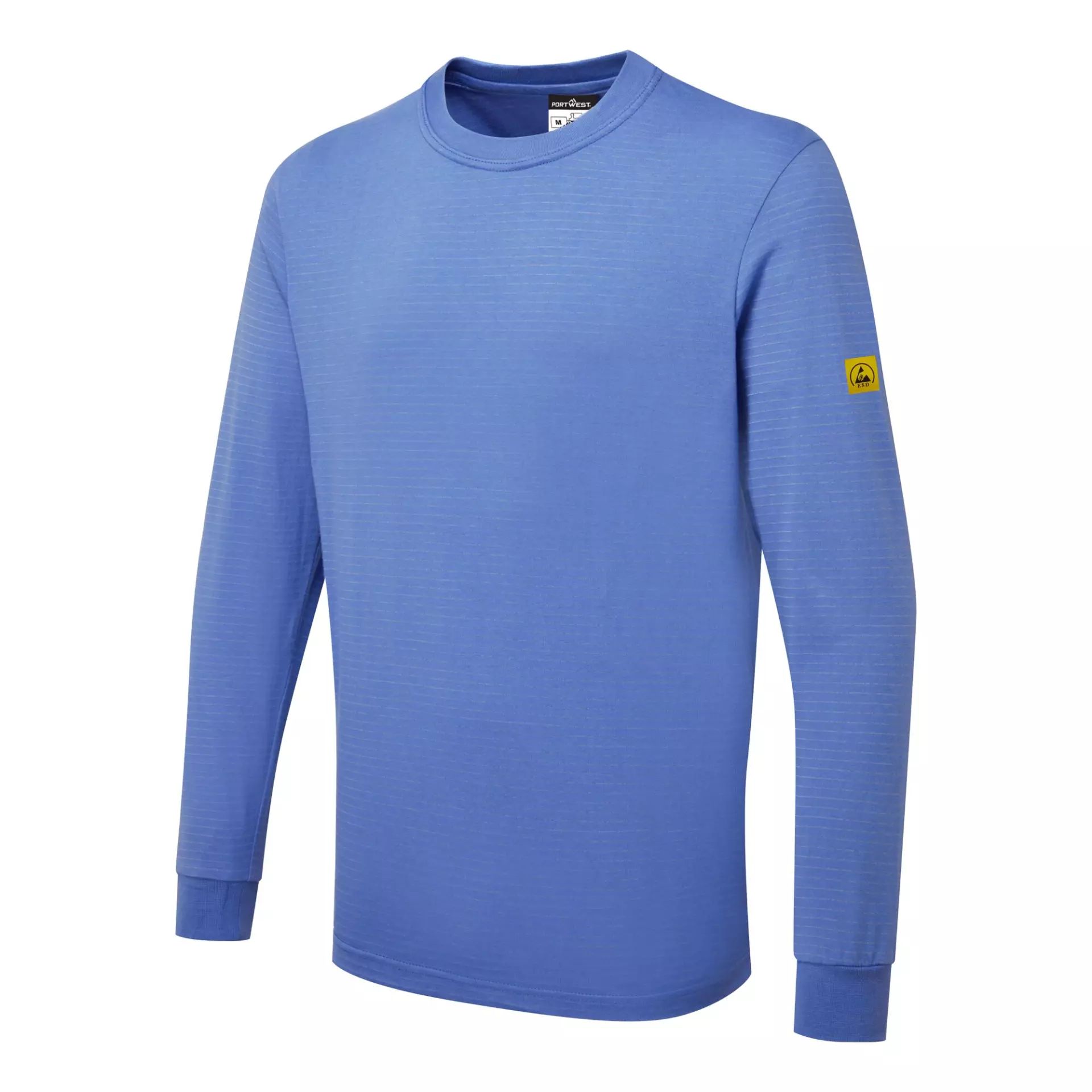 Portwest AS22HBR, Anti-Static ESD T-Shirt L/S, Hamilton Blue, image 4