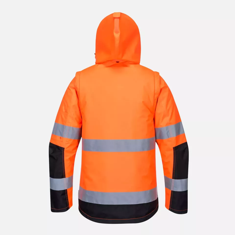 Portwest C469OBR, Hi-Vis 3-in-1 Contrast Winter Pro Jacket, Orange/Black, image 2, gallery thumbnail