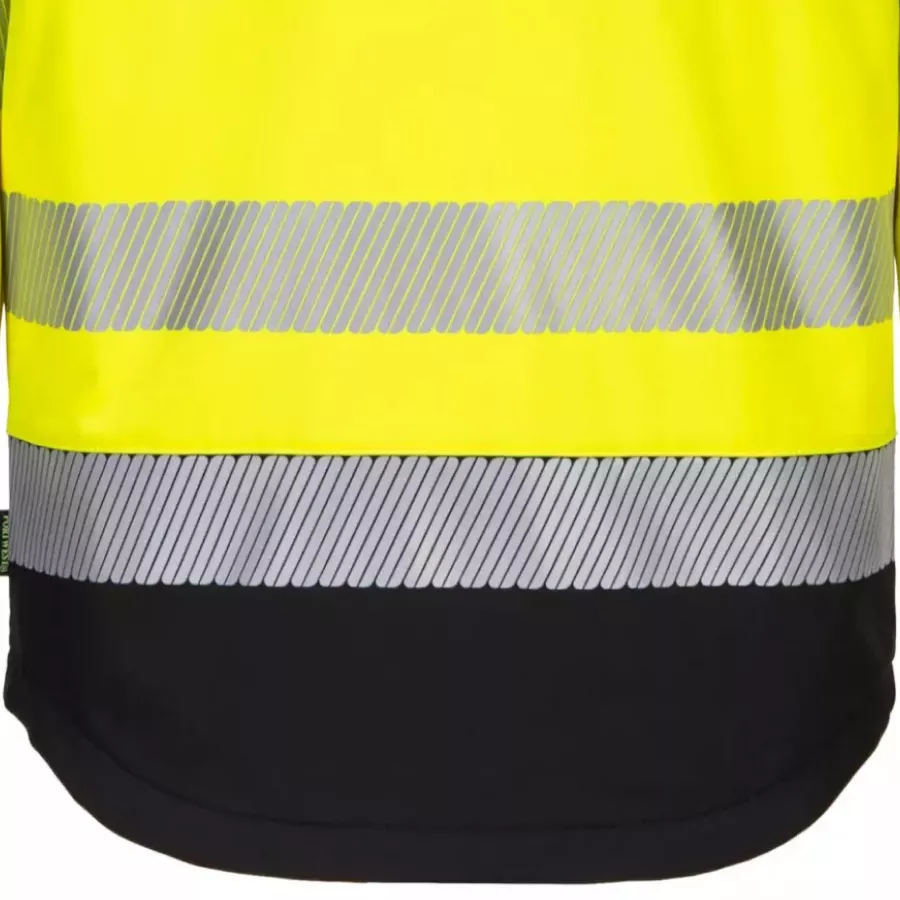 **Verlängertes Rückenteil** bietet zusätzliche Abdeckung bei Bewegung, damit Sie sich bei aktiver Arbeit wohl und sicher fühlen.