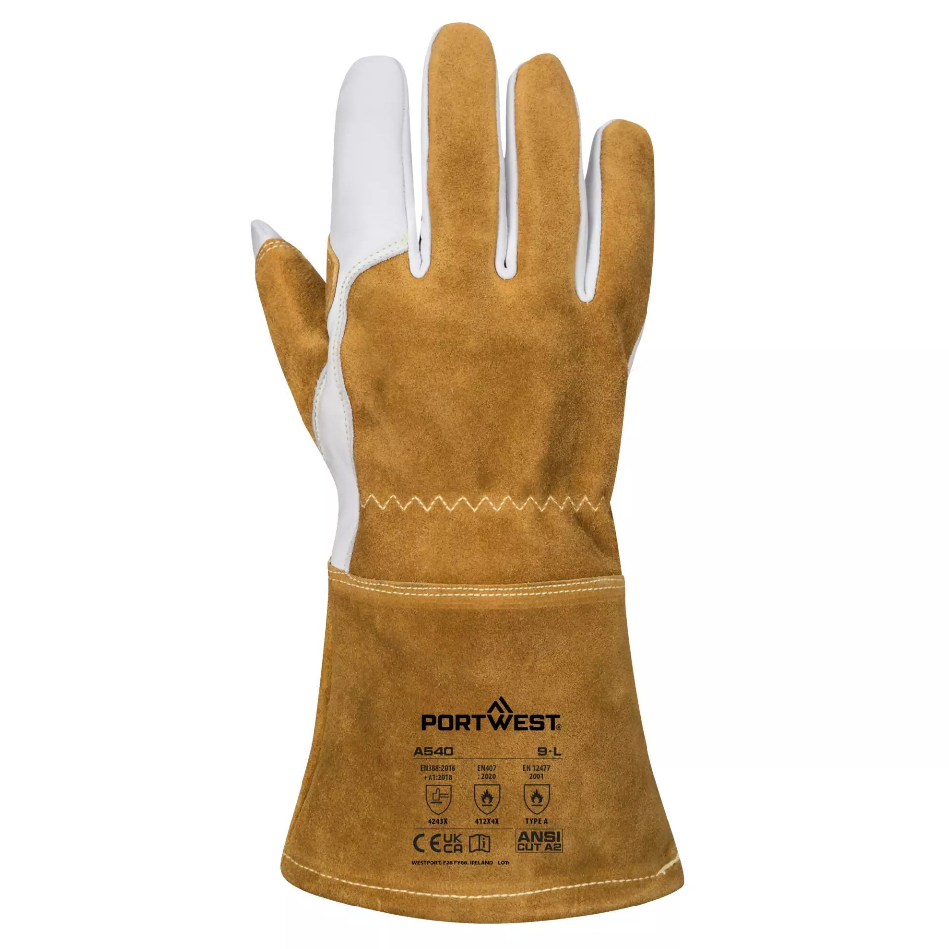 Portwest A540BRR, Mig Welding Gauntlet, Brown, image 1