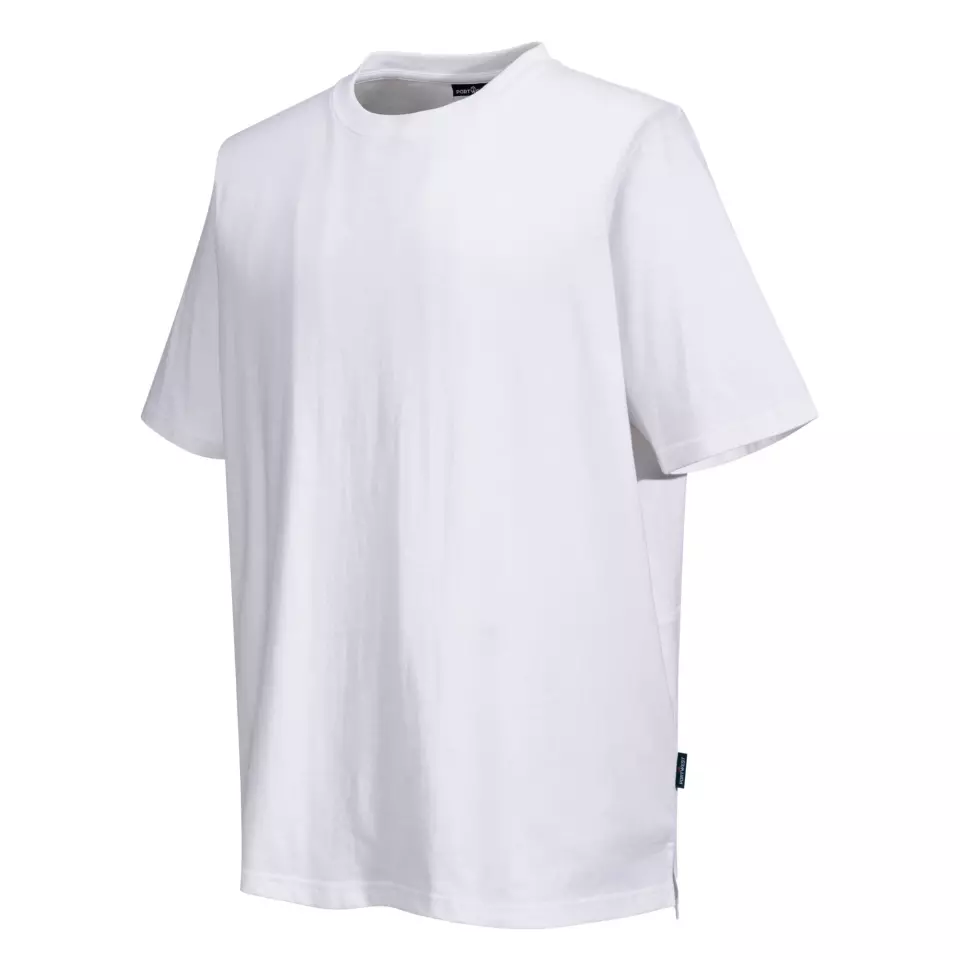 Portwest C195WHR, Cotton MeshAir Pro T-Shirt S/S, White, image 3, gallery thumbnail
