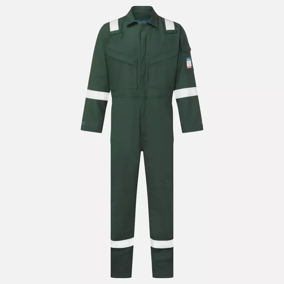 Portwest FR28GNR, Bizflame Work Light Weight Anti-Static FR Coverall 280g, Green, image 1, gallery thumbnail