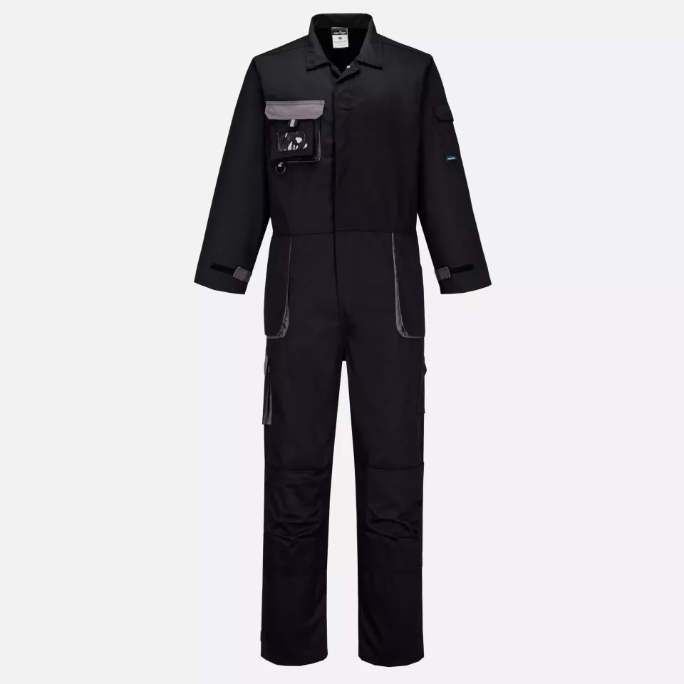 Portwest TX15BKR, Texo Contrast Coverall, Black, image 1, gallery thumbnail