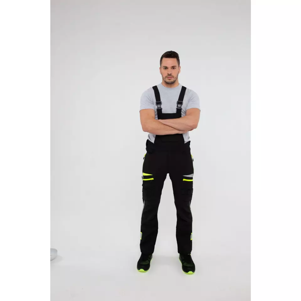Portwest DX441BKR, DX4 Work Bib and Brace, Black, image 3, gallery thumbnail