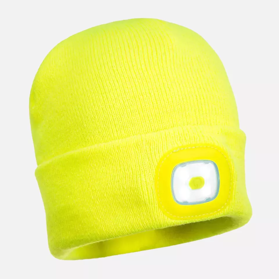 Portwest B028BKR, Rechargeable Twin LED Beanie, Black, image 5, gallery thumbnail