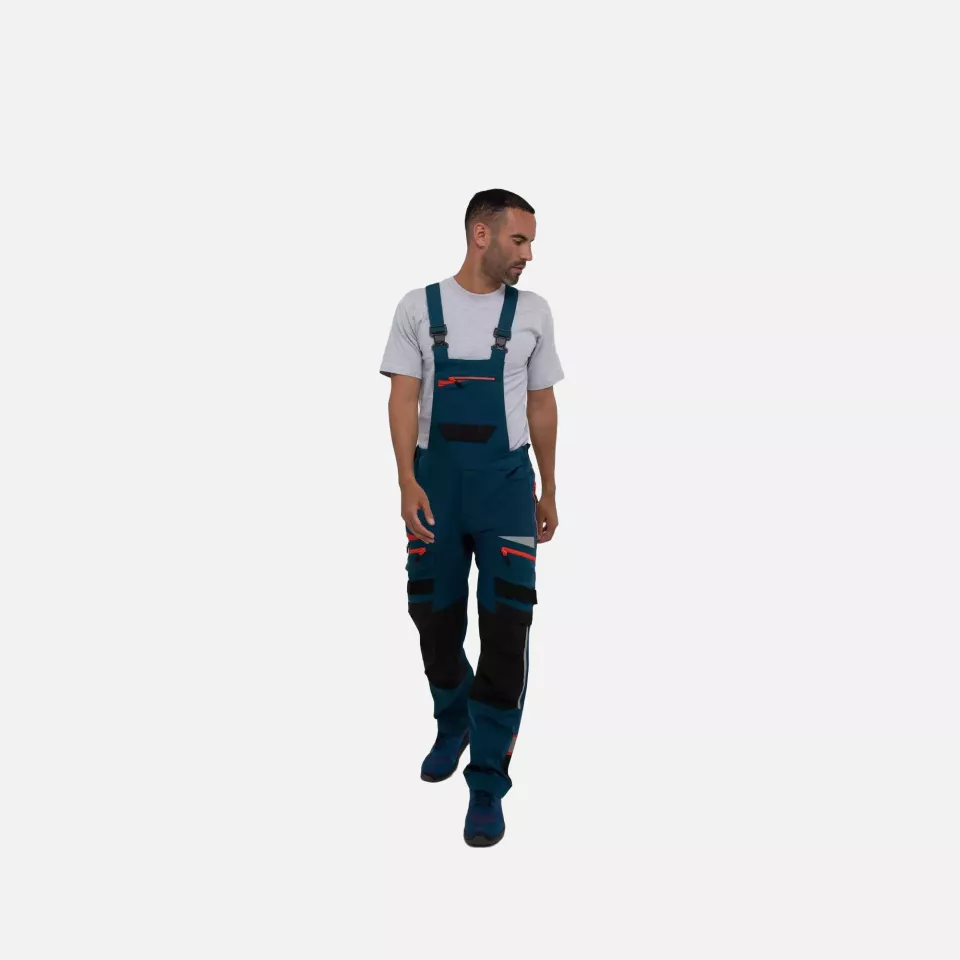 Portwest DX441MBR, DX4 Work Bib and Brace, Metro Blue, image 10, gallery thumbnail