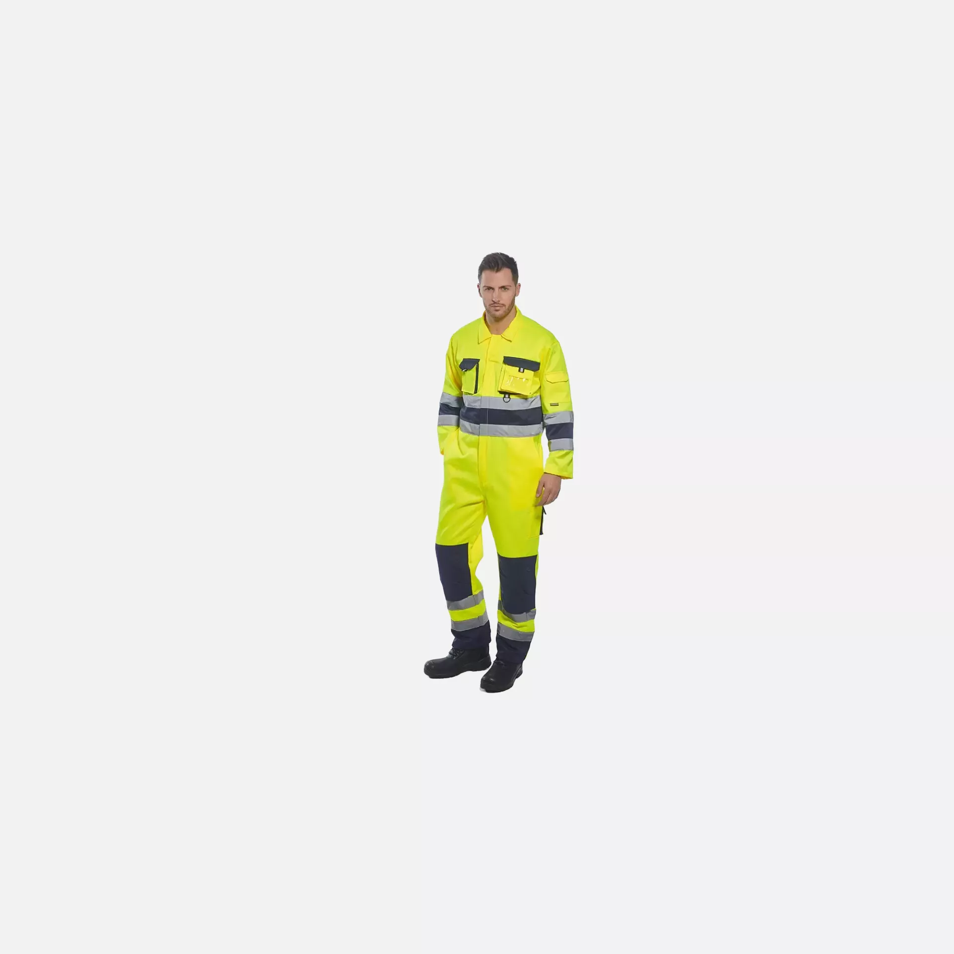 Portwest TX55YNR, Nantes Hi-Vis Contrast Work Coverall, Yellow/Navy, image 6